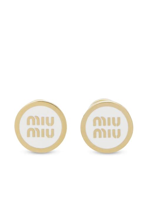 Orecchini smaltati con logo Miu Miu | 5JO912V-OOO2F6TF0009